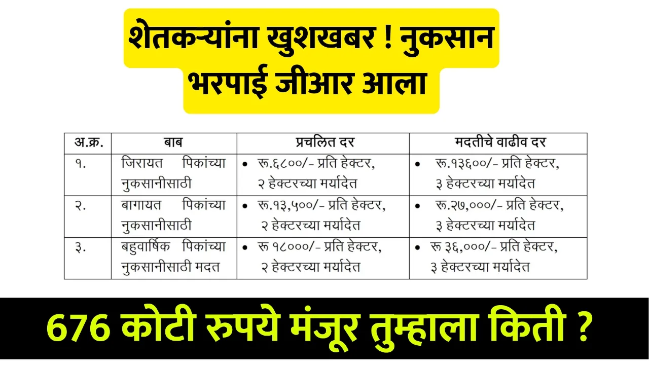 Nuksan Bharpai GR Maharashtra